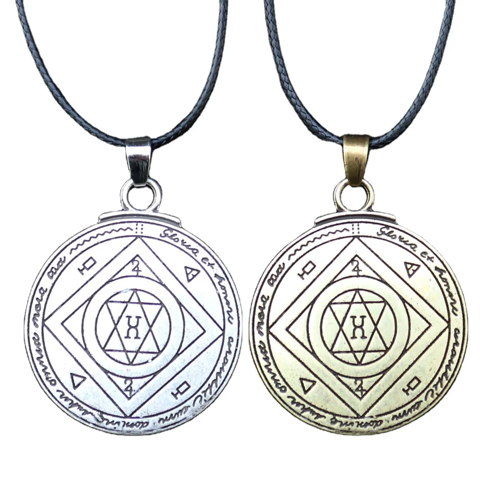Viking amulet pendant necklace Solomon pentagram seal pendant pagan witchcraft jewelry couple necklace