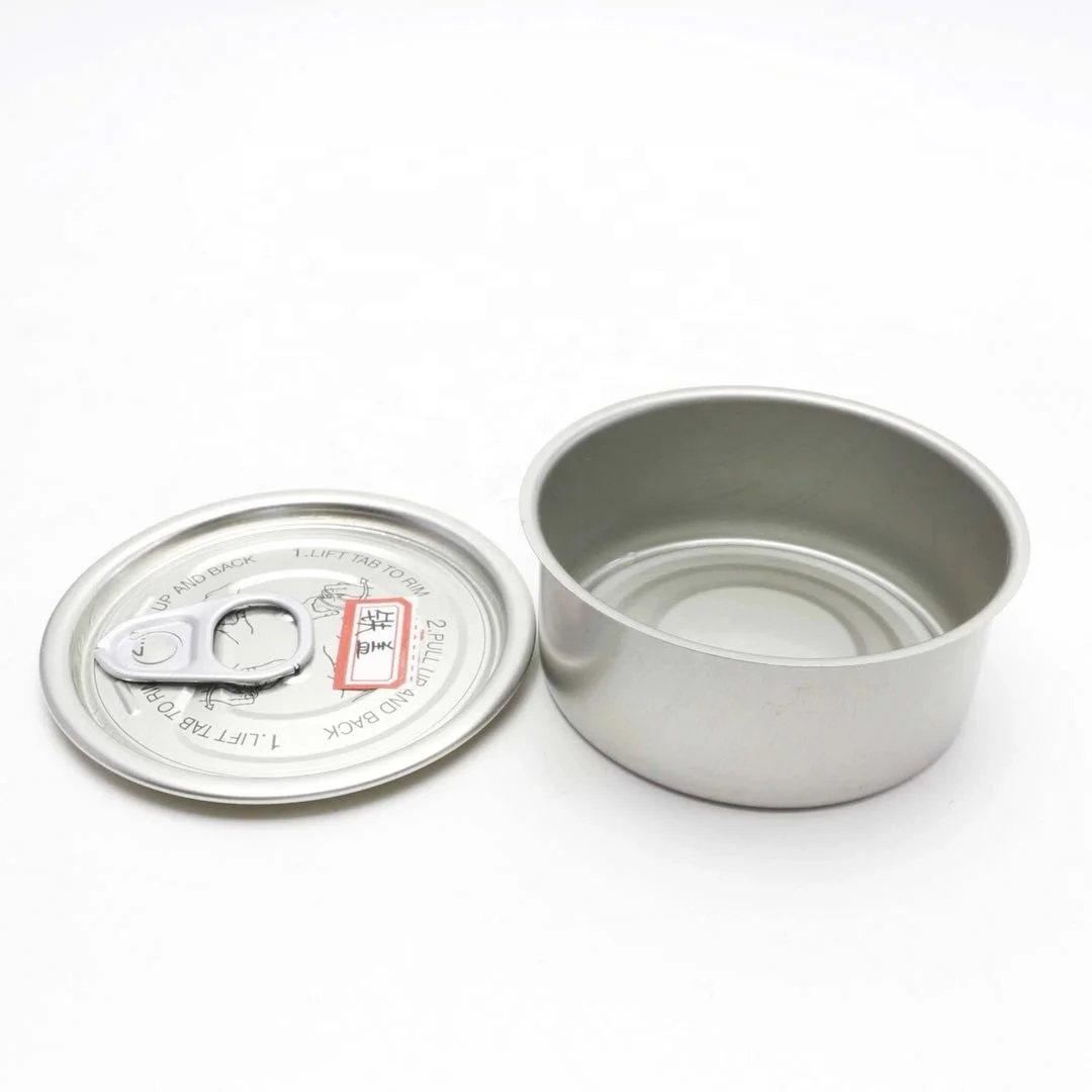 
100ml capacity plastic PET can vanilla tuna canned metal tins boxes 