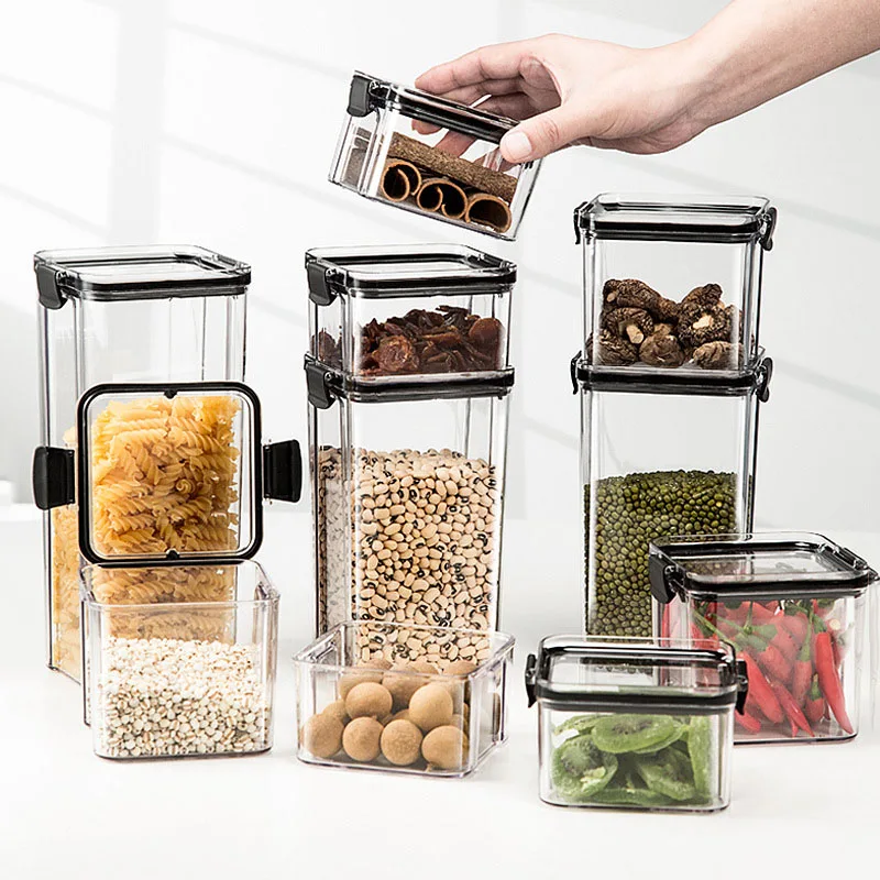 Sealed Grain Jar Kitchen Storage Food Grade Transparent Plastic Jar Box Snacks Dry Goods Tea Storage Jar