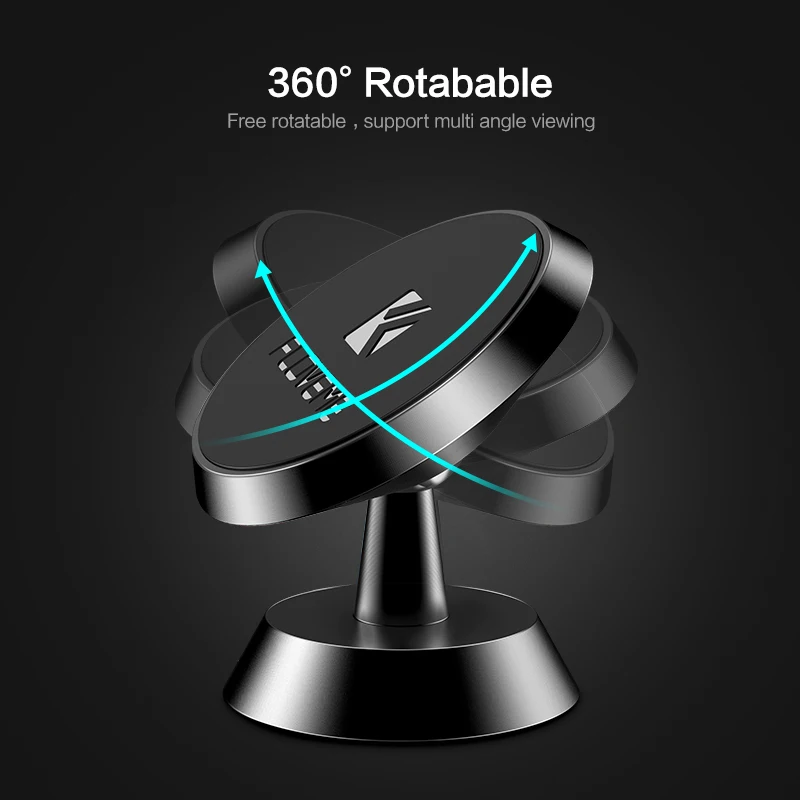 Car Phone Holder Dashboard Mount 360 Rotating Magnetic Mobile Holder Aluminum Alloy Car Holder Magnetic Telefoon Houder Auto