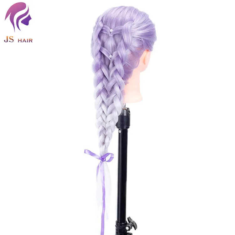 24 inches Pink Synthetic Hair Manican Doll Cabeza Peluqueria Maniquies Hair for Hairstyle Practice teaching training head