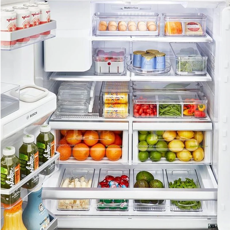  Fridge Storage Containers PET Organization Box BPA Free Freezer Cabinet Drawer Kitchen Food with