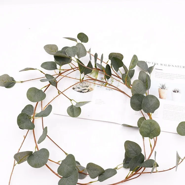 Wholesales Silk Greenery Vine Garland Faux Ivy Plant Eucalyptus Artificial Flowers for Christmas Diy Decoration