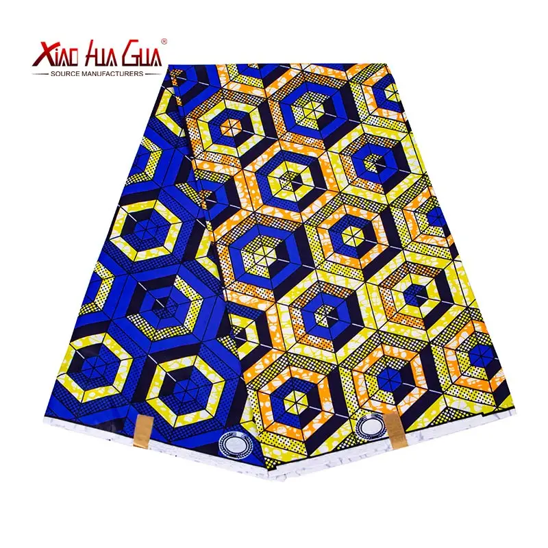 Африканская ткань высокого качества, 6 ярдов, полиэстер, синяя Анкара, принты, батик, шитье «сделай сам», семейная одежда, дизайнерская ткань FP6258