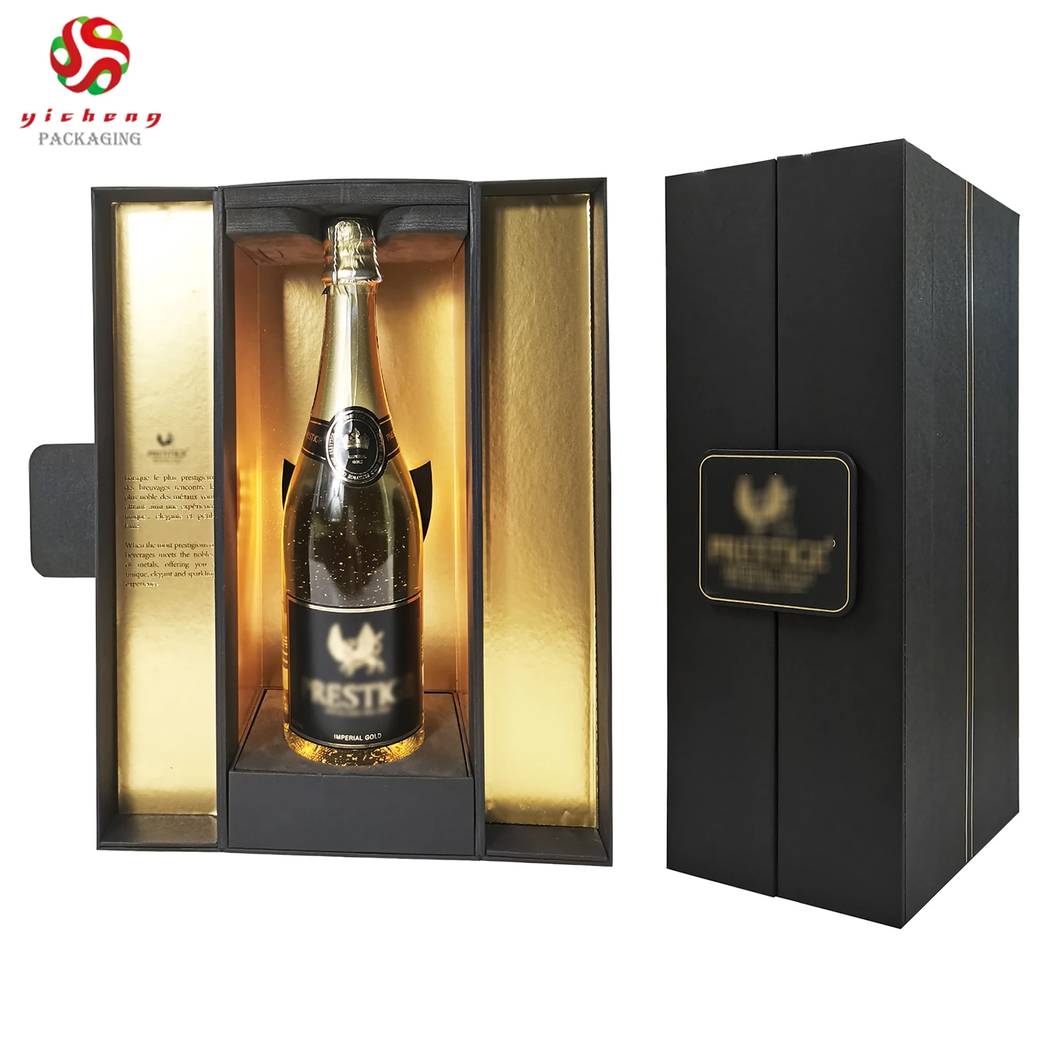 Custom Luxury Packing Gift Champagne Cardboard Paper Boxes Wine Box Tequila VODKA Bottle Packaging