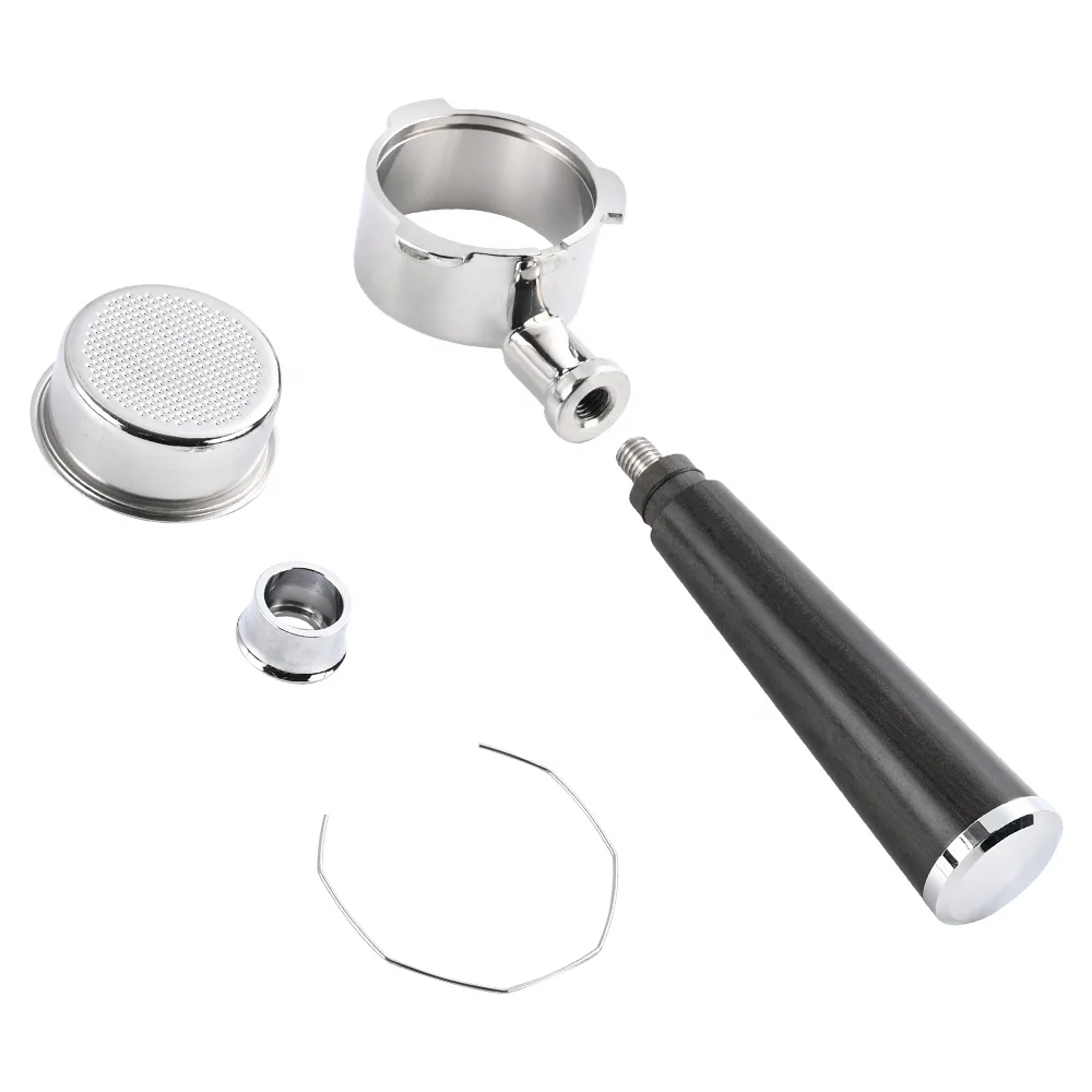 51mm Wooden Handle Delong Naked Stainless Steel Bottomless Espresso Machine Coffee Portafilter