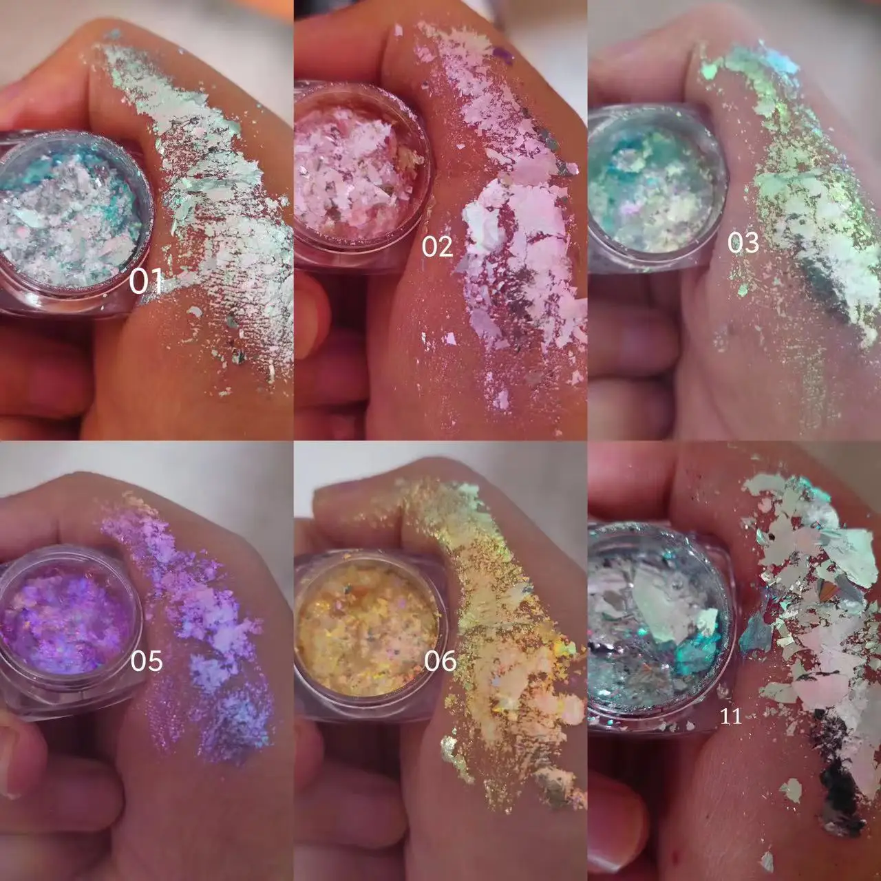 wholesale chameleon multichrome glitter lipstick multi chrome flakes eyeshadow iridescen