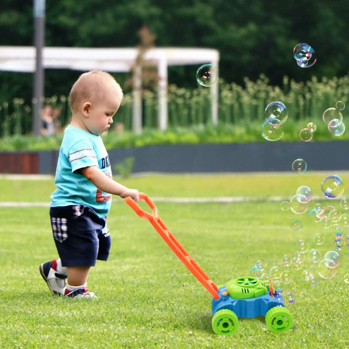 Summer party Outdoor water auto battery Bubble Games Pink Small Bubble Making Machines Toys for Kids