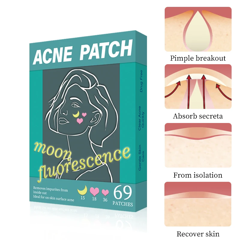 BLSEX Best Selling 69 Absorbing Pimple Patches Hydrocolloid Spot Treatment Blemish Cover Acne Spot Stickers Heart Moon Face Care