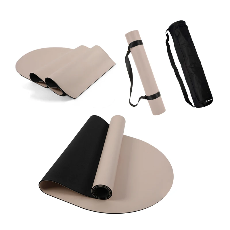 Non Slip Eco-friendly EVA Block Durable Polyester Printed Custom Golden Black Curved Oval Shape Arch PU Natural Rubber Yoga Mat