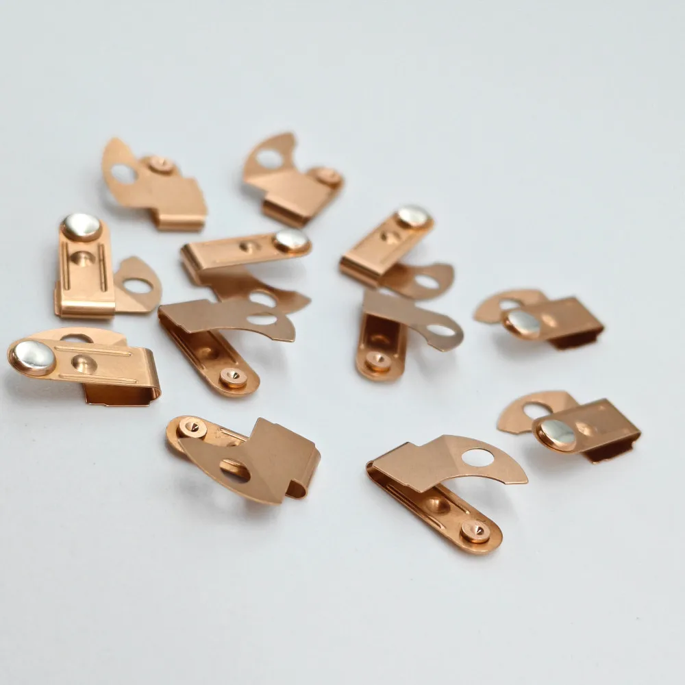 Customized phosphor bronze brass silver contact elastic thin plate stamping parts electrical contact