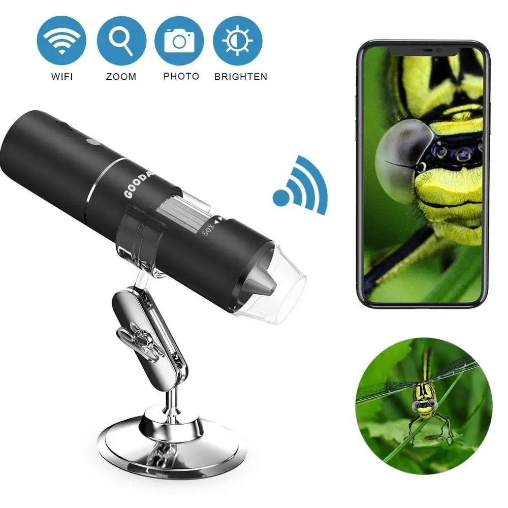 Wireless WiFi Microscope, 1000X Digital Microscope WIFI Electronic Magnifying Glass