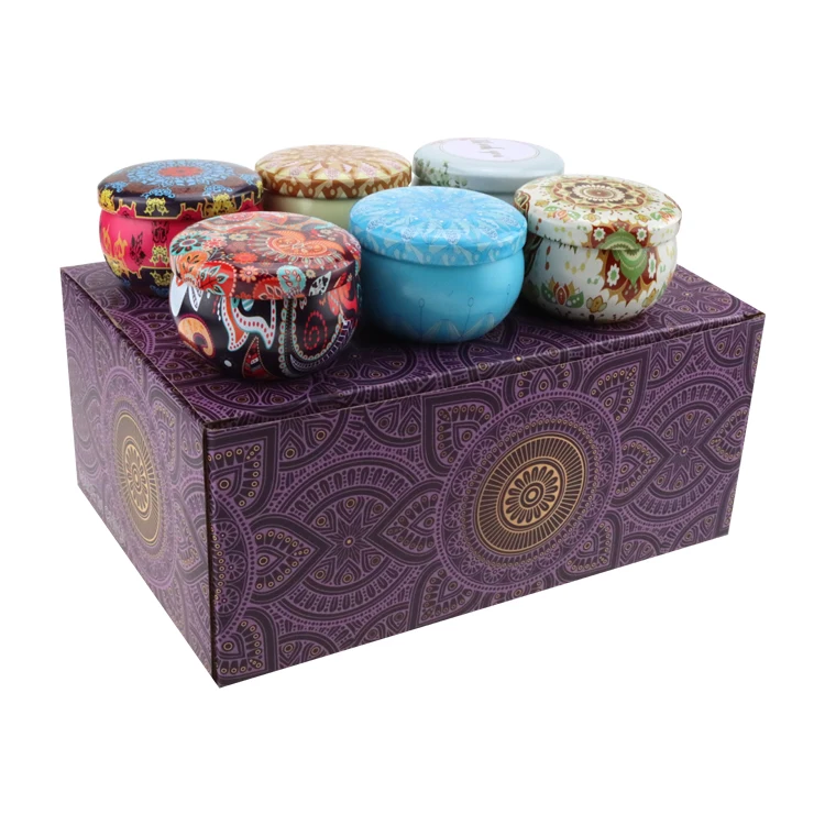 2.2oz Scented natural coconut wax travel tin candle sets for gifting