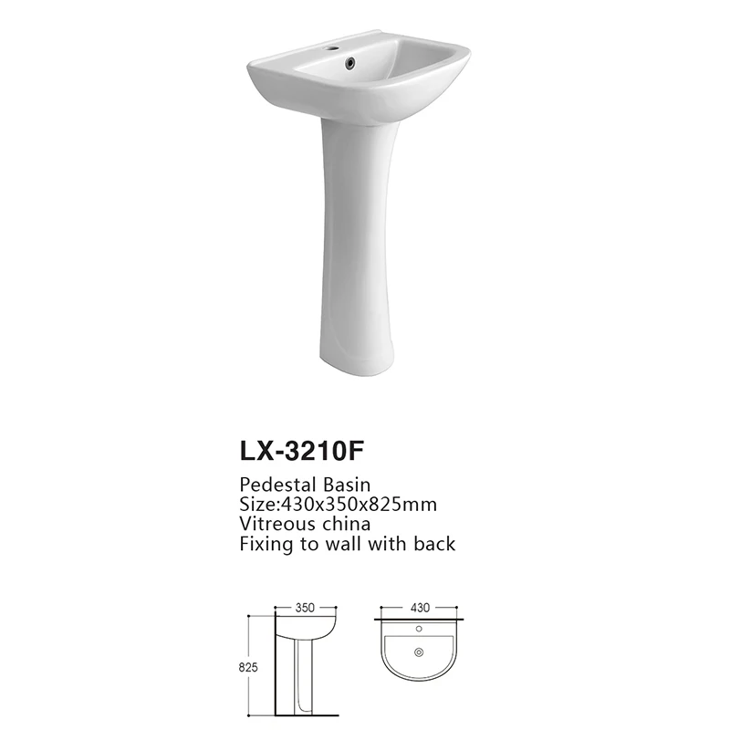 LX-3210F Bathroom Pedestal Wash Basin Ceramic Hand Wash Basin Sink