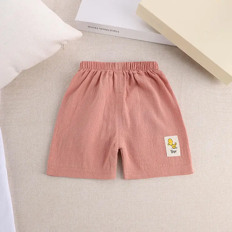 Wholesale Summer 1 to 5 Years Boys Pants Cotton Linen Girls Short Pant Candy Colored Casual Shorts Kids Clothing for Children