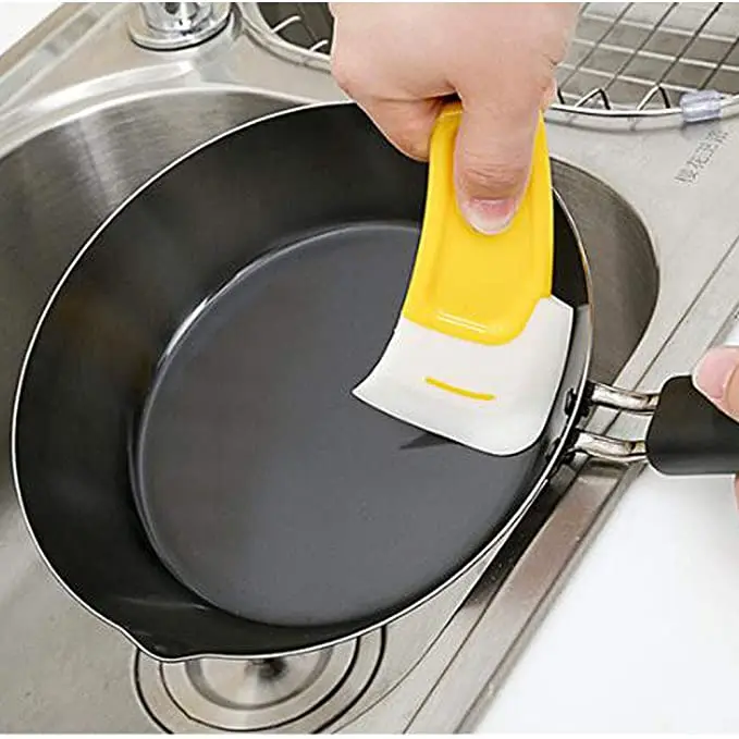 Kitchen Supplies Durable Silicone Edged Table Dish Squeegee Cleaner Pots Pans Bowl Leftovers Food Cleaning Scraper