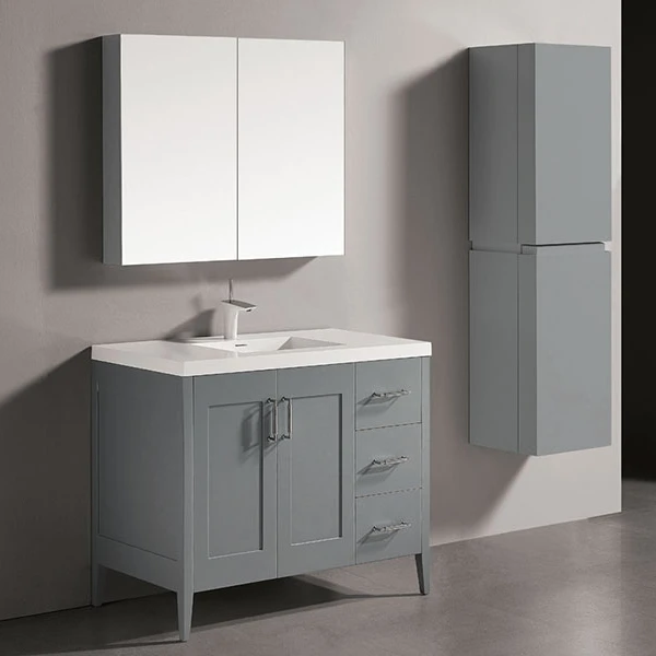 Factory directly modern hotel waterproof vanity with mirror and wash basin