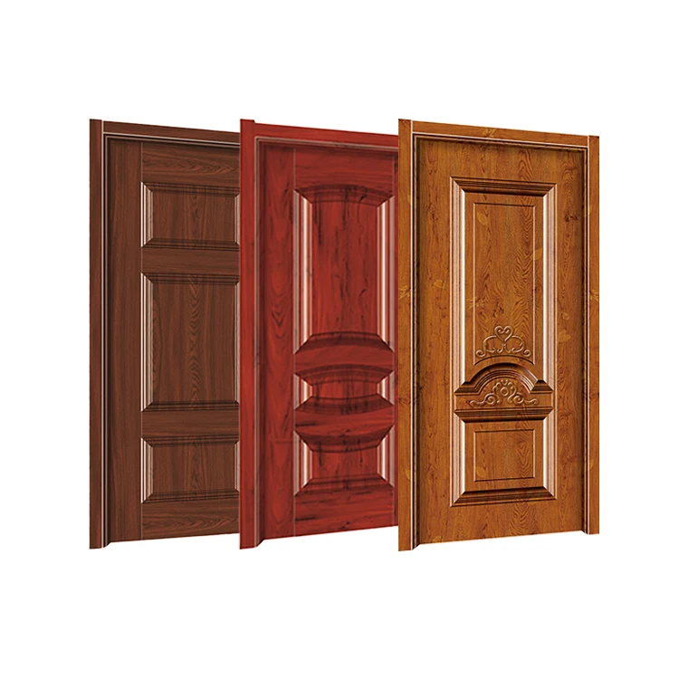 TECHTOP Simple Design Interior Wooden Doors Single Price Economic PVC MDF Wood Door Bedroom Catalogue Photos Bathroom Bathtub