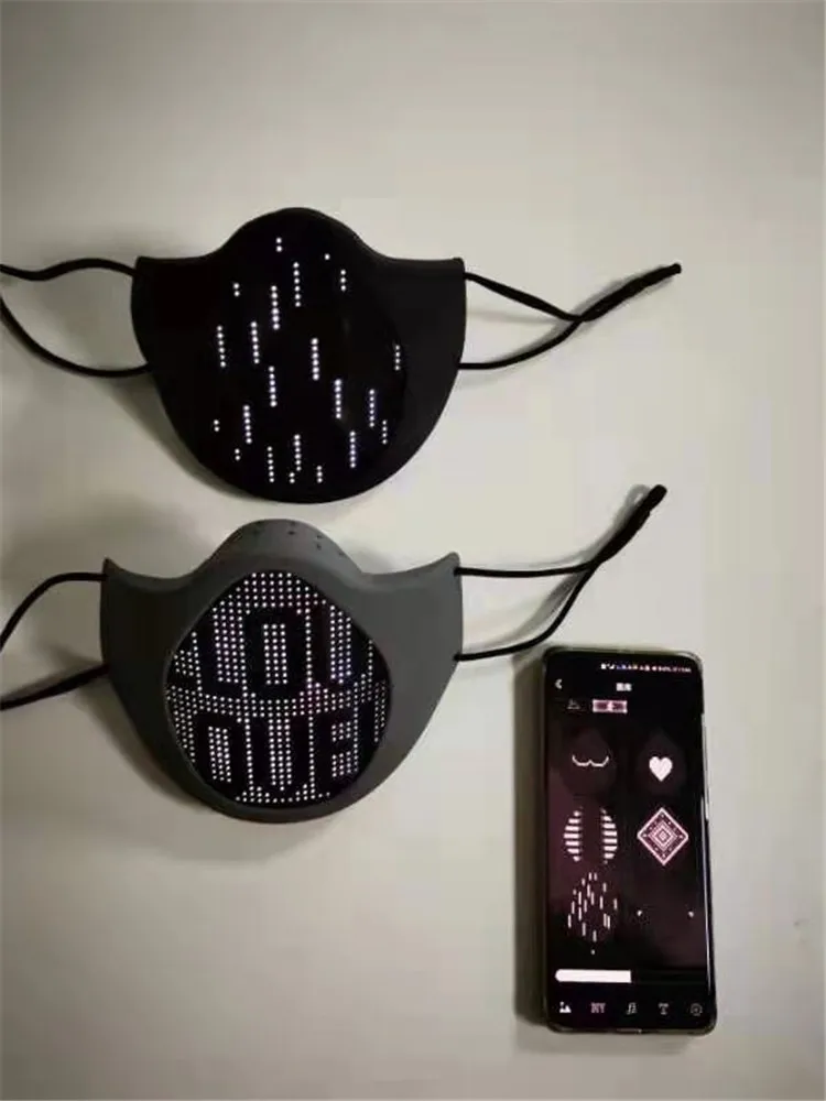 
2021 New Coming APP Control Luminous Programmable Scolling Message Display screen Silicone Masks with blue tooth 