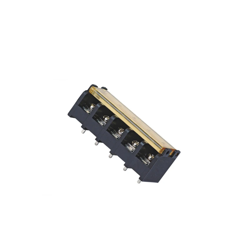 HHB950G 9.5 Pitch Black Barrier Terminal Blocks 180 Degree Pin Header Pcb Connector Plug With Back and Cover