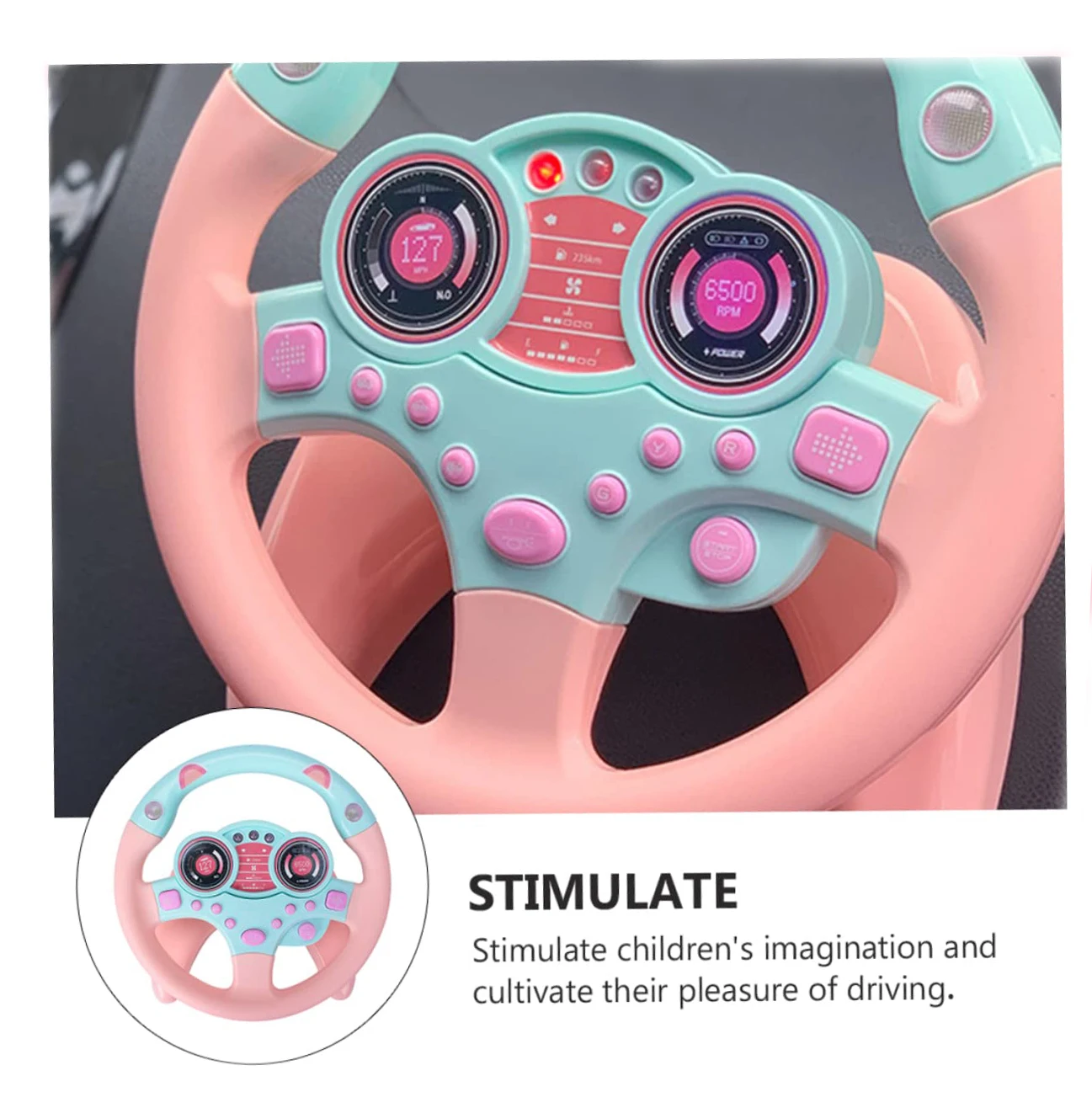 HY New Arrival Children Puzzle Simulation Driving Light Musical Educational Baby Steering Wheel Toys For Kids