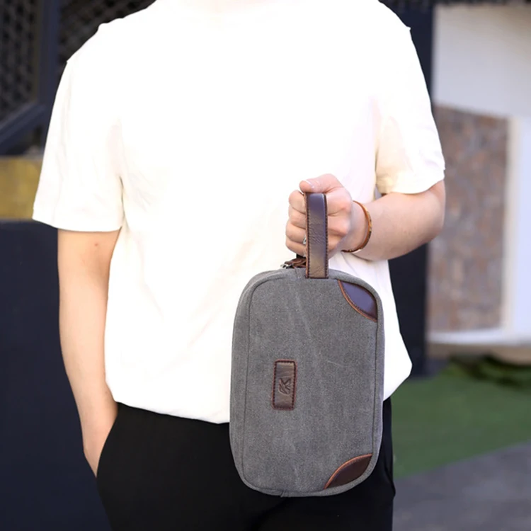 Wholesale Drop shipping Fashion Mini Bag canvas retro hand wrist bag men