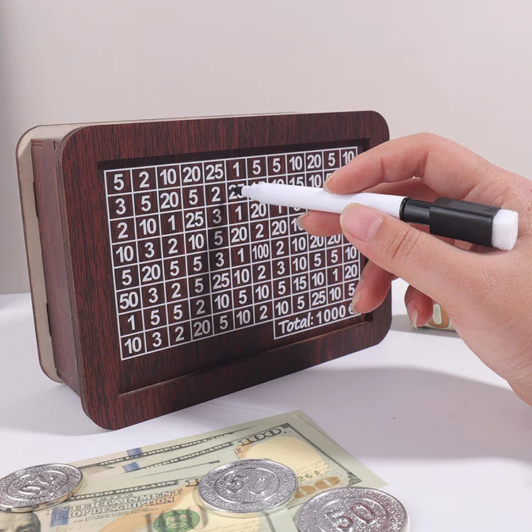 High Quality Wooden Personalized House Shaped Children Gift Piggy Bank Saving Money Box With Removable Backing