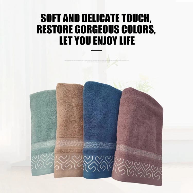 SunnyHope Factory Wholesale Face Bath Towel Set Custom 100% Cotton Soft Absorbent Thickened High-Density Hotel Gift