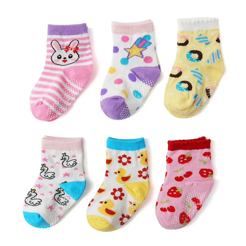 2024 new Baby Socks girl Non Slip Cotton cartoon Kids learn to walk wholesale children Breath Anti Slip Baby Socks