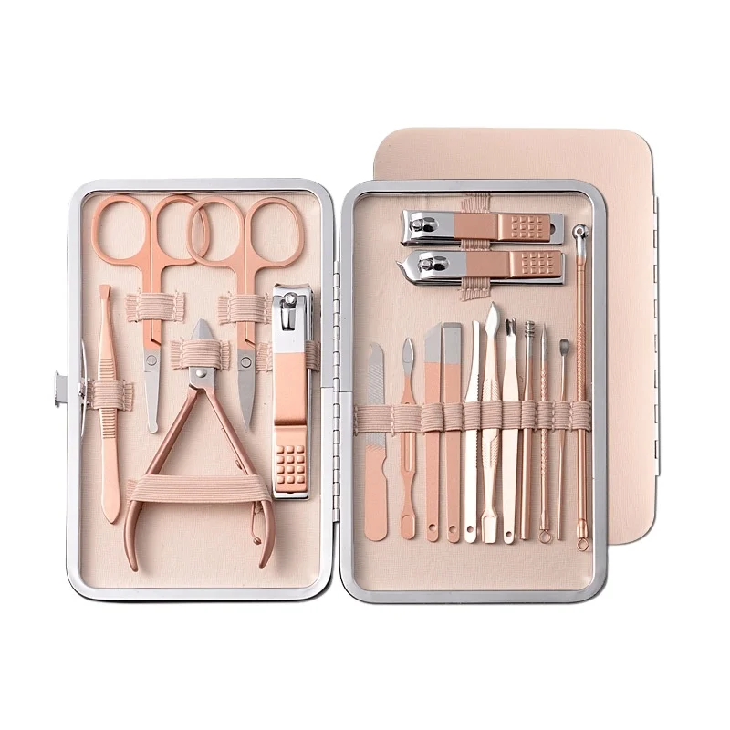 Manicure Set Nail Clippers Pedicure Kit 18 Pieces Stainless Steel Manicure Kit Professional Grooming Kits Nail Care Tools