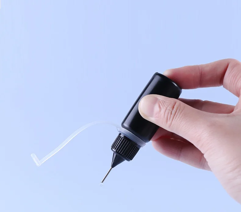 5ml 10ml 15ml 20ml 30ml 50ml black paint ink super glue packaging metal needle nozzle HDPE bottle