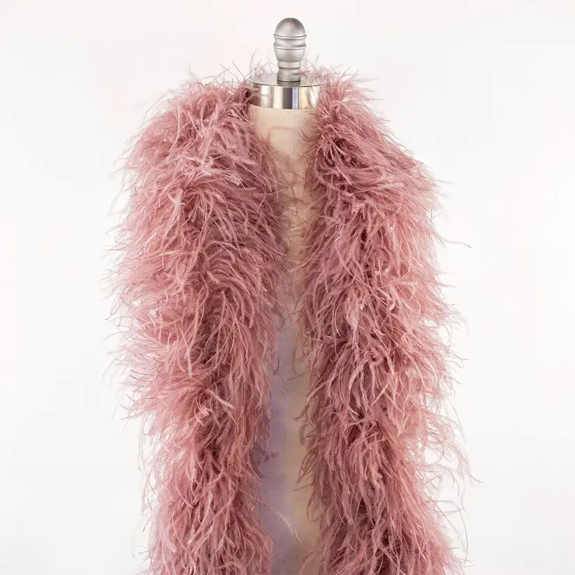 6ply cheap sale Fluffy Decorative Colored Feather Boas Ostrich Feathers Boa for  for Crafts pajamas wedding