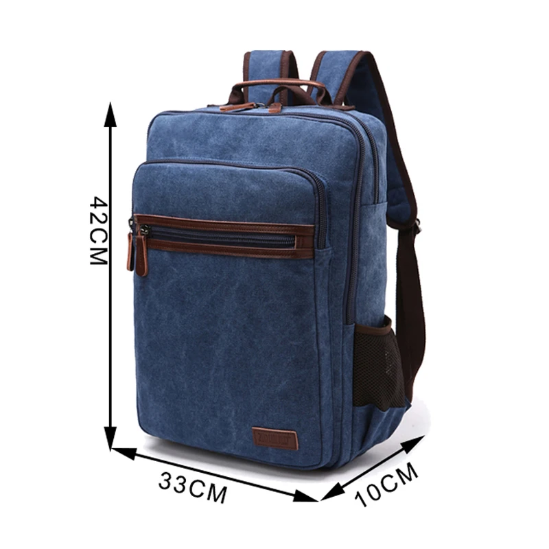 fashion leisure style cotton canvas laptop backpack chinese school  canvas backpack