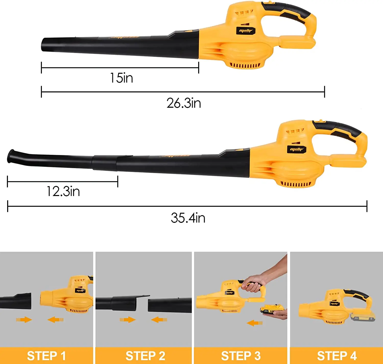 Mellif Leaf Blower Cordless for DEWALT 18V 20V 60V BATTERY POWERED