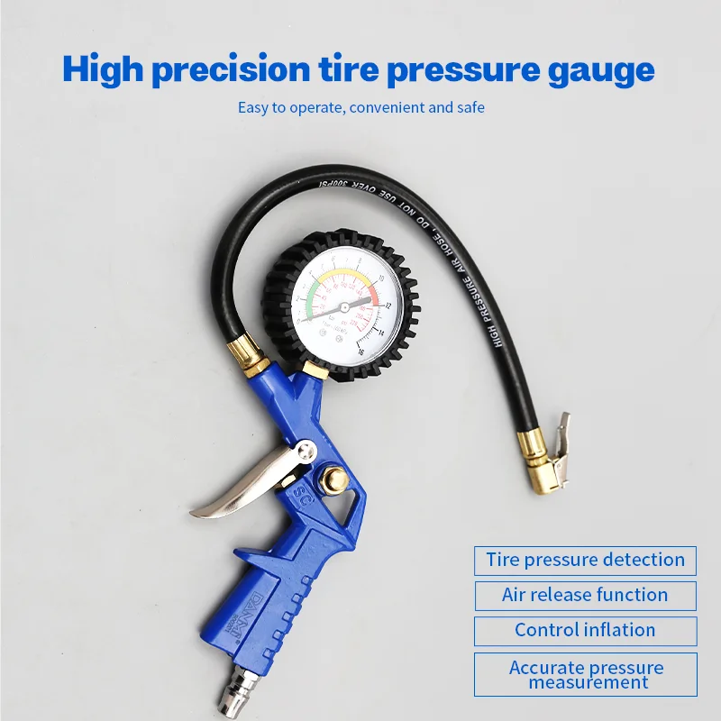 Inflation gauge kit Tyre pressure gauge air pressure  Portable manual lithium material car automotive tire inflate tire pressure