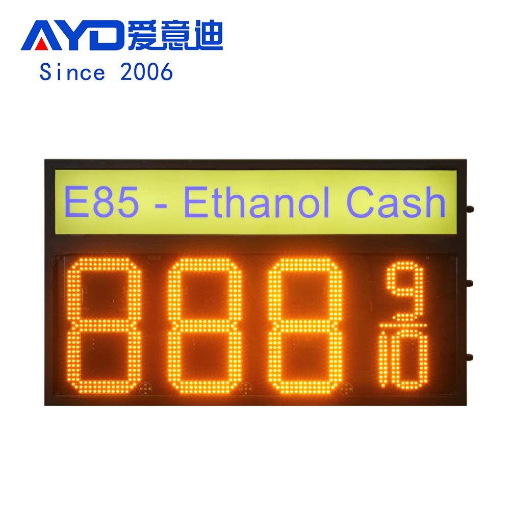 Waterproof 12INCH Yellow LED Backlight Display RF Remote Control Gas Station LED Fuel Price Display Board