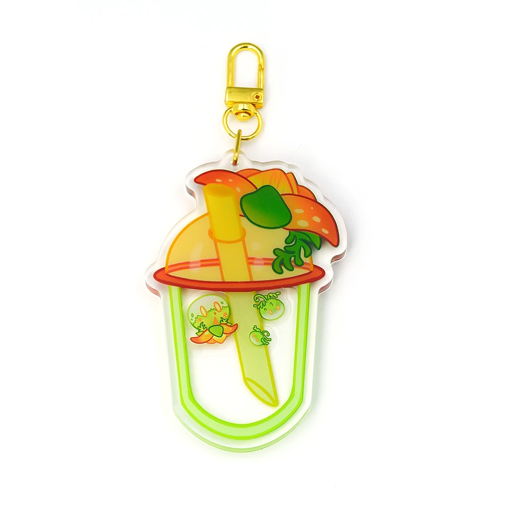 PAKA Customized Promotional Gift Creative Plastic Shaker Charms Personalized Slime Acrylic Oil Liquid Keychain