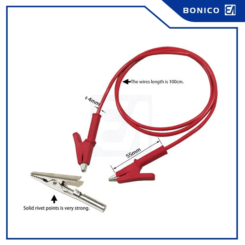 56MM Five Color Highly Conductive Crocodile Alligator Clip Test Lead Jumper