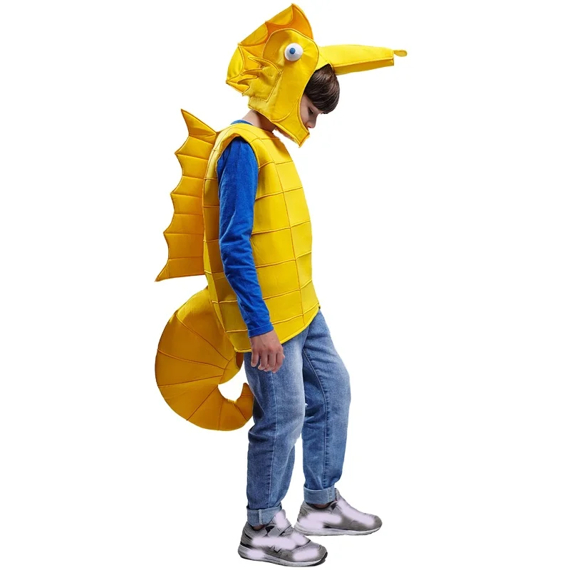 Classical Halloween Dress Up Party Cosplay Sea Horse Costume Cute Seahorse Costumes For Boys