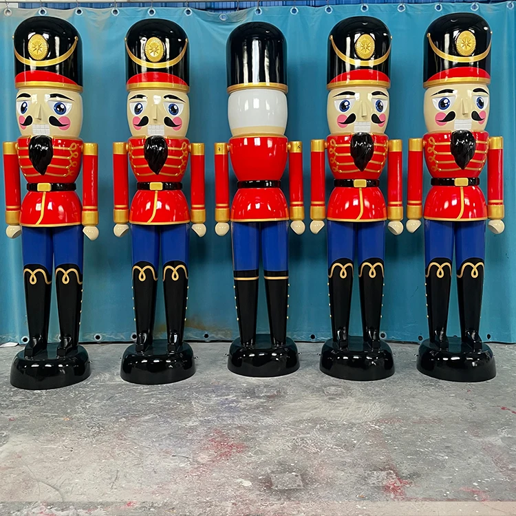 new style car paint nutcracker christmas resin sculpture /xmas nutcracker christmas 6ft/fiberglass christmas nutcracker soldier