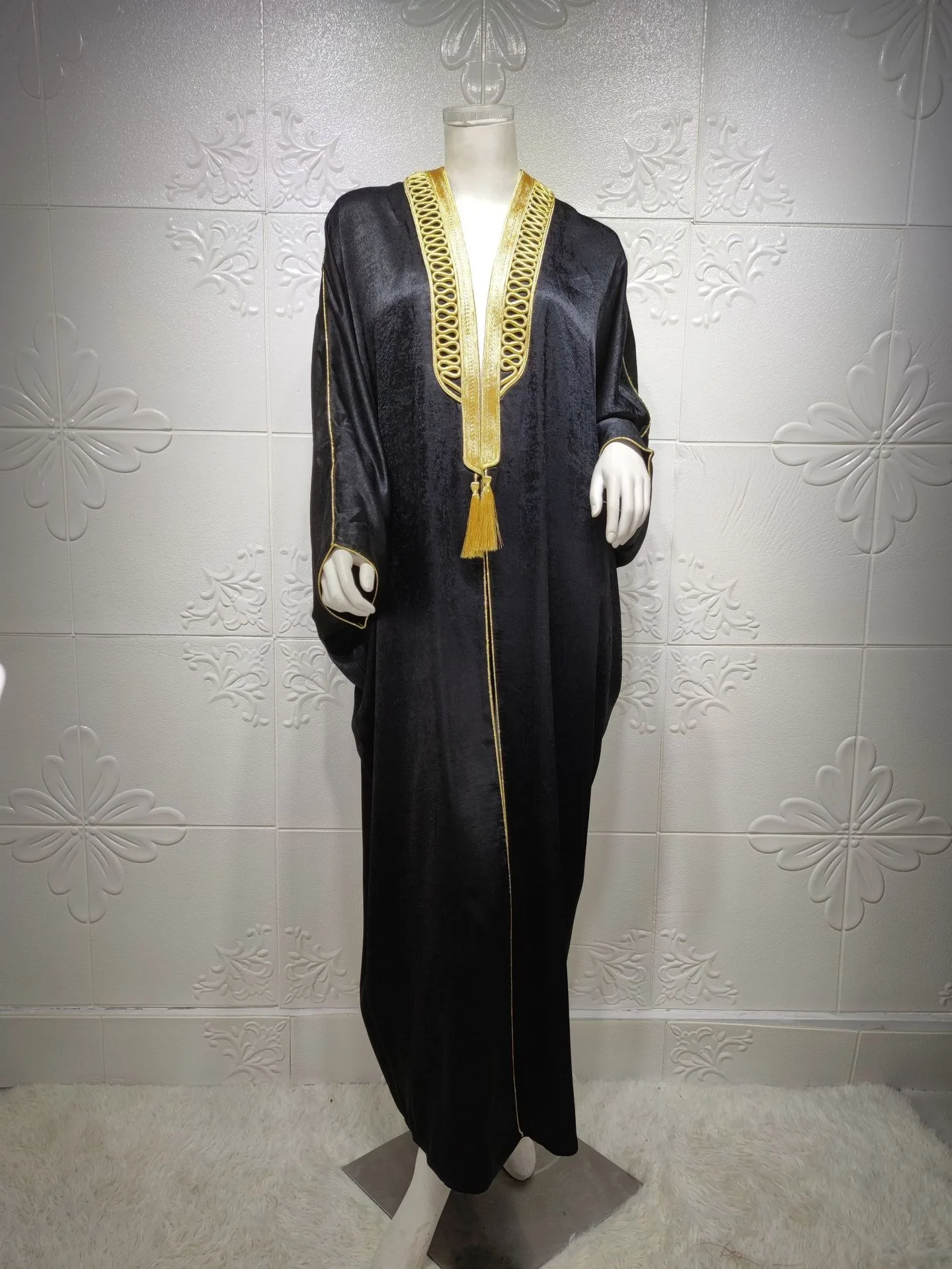 SA0155 Arab Dubai Muslim Turkish Batwing Sleeve Dress Muslim Women Abaya Robe Femme