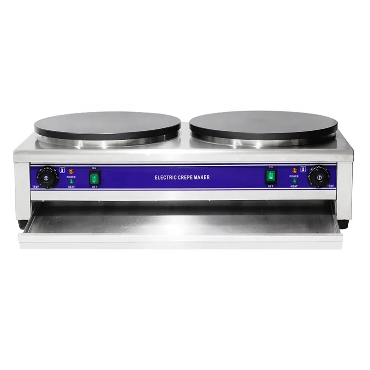 Stainless Steel Baking Equipment Double Hot Plate Automatic Crepe Maker Electric Crepe Making Machine