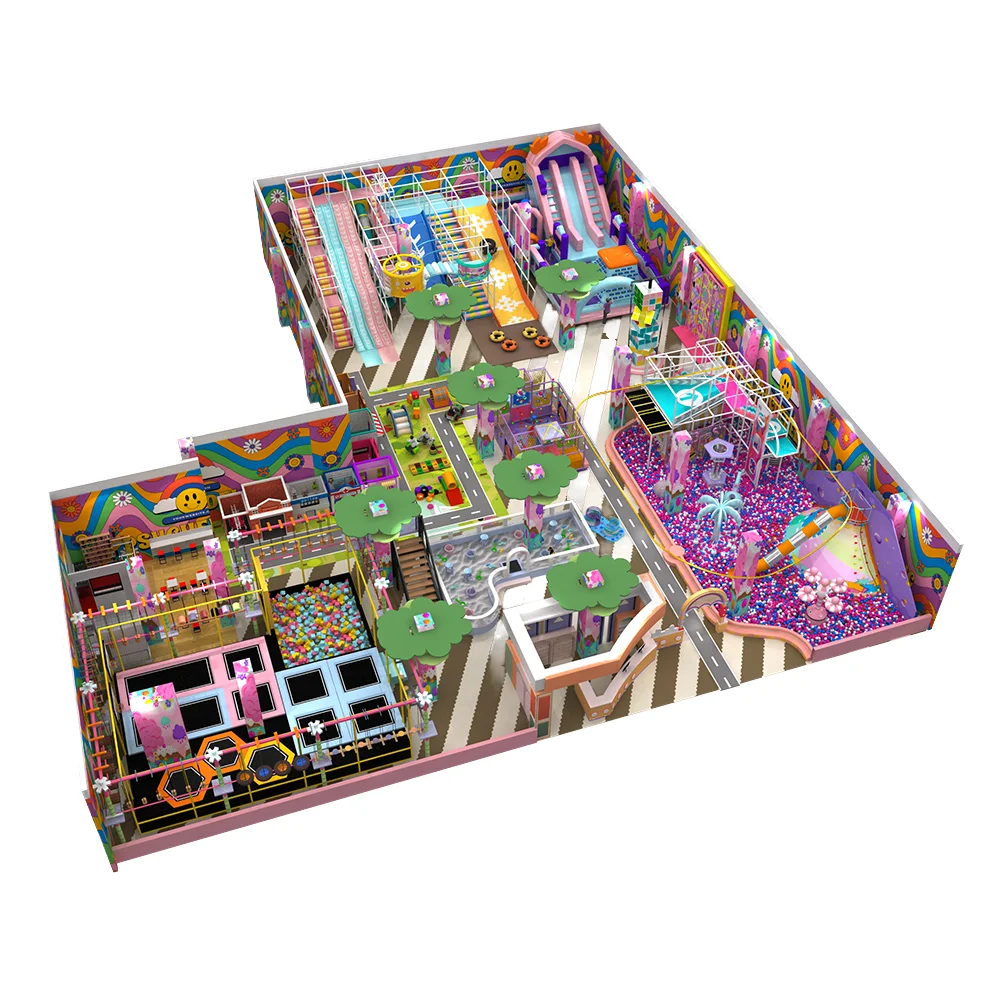 Commercial Indoor Soft Play Set for Kids Theme Park Playground Equipment Plastic Wood Maze for  Shopping Mall park equipment