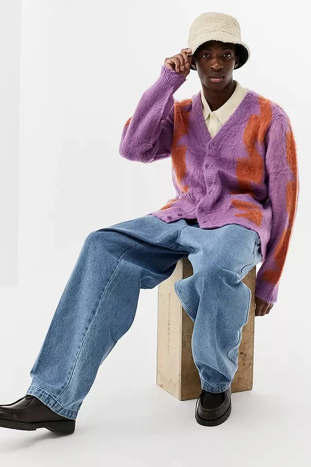 BILLIONS 2022 Winter clothing fur sweaters and cardigans for men oversized thick wool cardigan