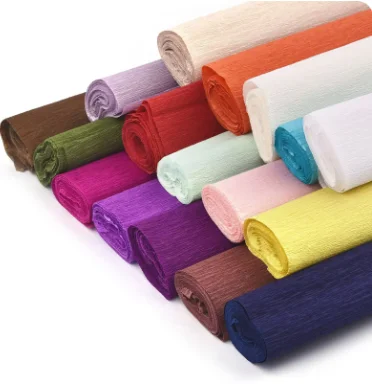 17 Colors 250x50cm Colored Crepe Paper Roll Origami Crinkled Crepe Paper Craft DIY Flowers Decoration Gift Wrapping Paper Craft