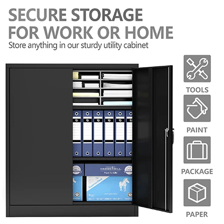 Steel Storage Cabinet Metal Steel Cabinet 2 Door Storage Cabinet with adjustable shelves