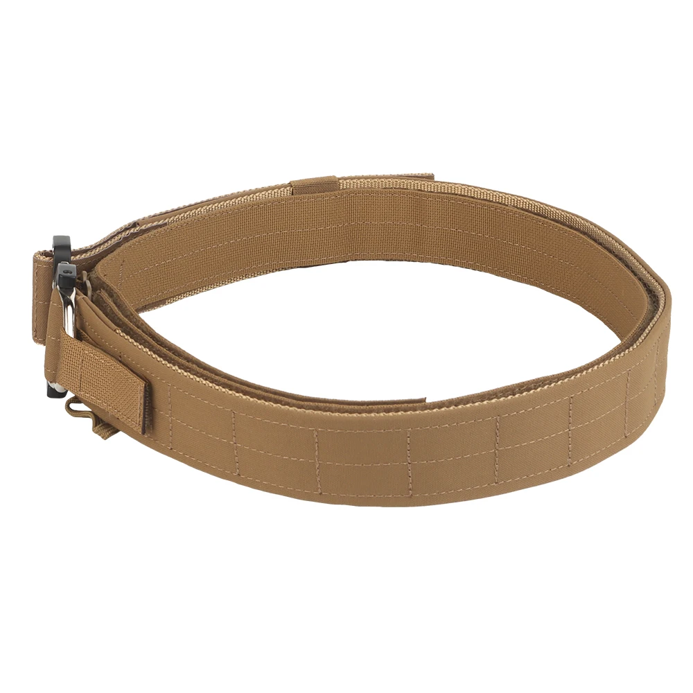 Factory Wholesale Heavy Duty Nylon Adjustable High Strength Tactical Belt Plastic Buckle Coyote Brown Inner and Outer Belt