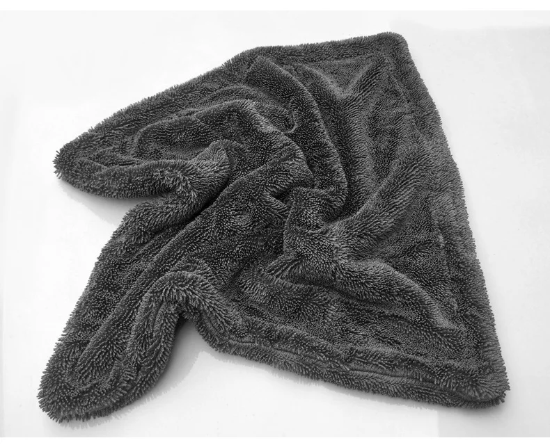 Double Side Twisted Pigitail Towel 1200gsm 80/20 Polyester Brocade  Microfiber Duster Cleaning Cloth Car Wash Towel
