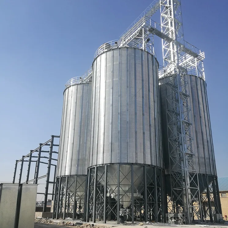 hopper bottom silo made by Fumtun for wheat storage