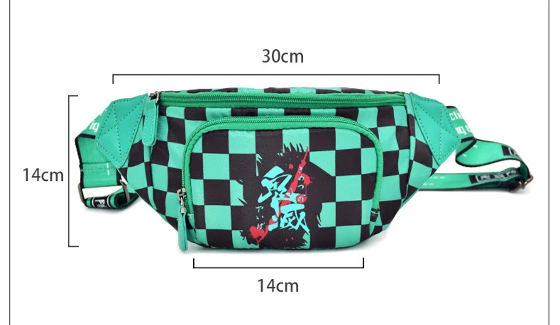 B090 Kamado Tanjirou Nezuko Agatsuma Zenitsu Tomioka Giyuu Kaneki Ken Scout Legion Waist Bag Outdoor Running Fanny Pack